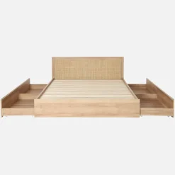 Tweepersoonsbed 160x200cm met lattenbodem hoofdbord en lades