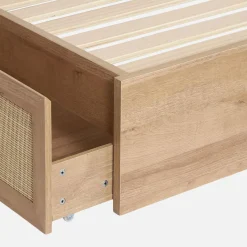 Tweepersoonsbed 160x200cm met lattenbodem hoofdbord en lades