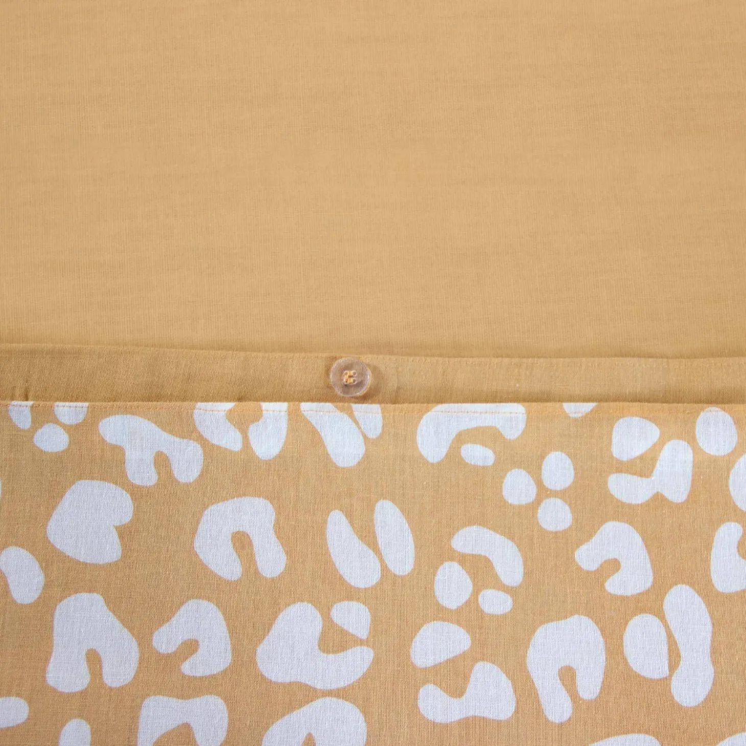 Tweepersoons dekbedset met gele luipaardprint omkeerbaar