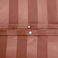 Tweepersoons polyester satijn-effect beddengoed met fijne strepen rood