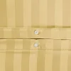 Tweepersoons polyester satijn-effect beddengoed met fijne strepen geel