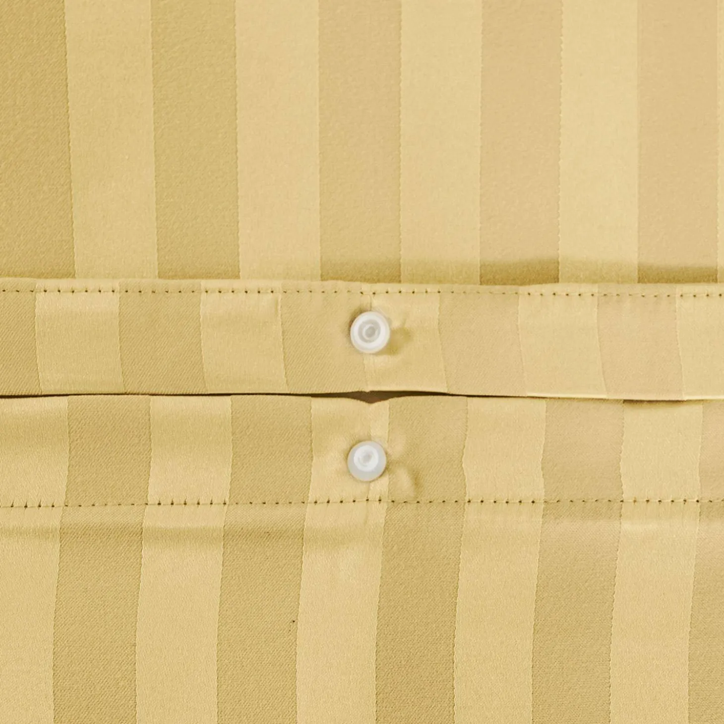 Tweepersoons polyester satijn-effect beddengoed met fijne strepen geel
