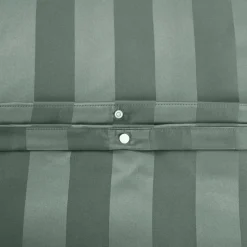 Tweepersoons polyester satijn-effect beddengoed met fijne strepen groen