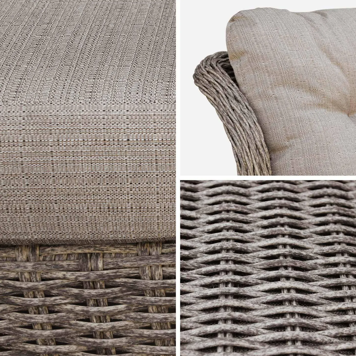 Twee wicker relaxstoelen met poef - Barletta