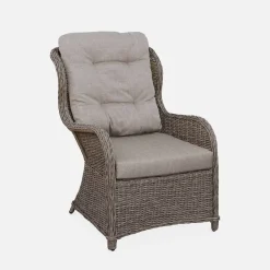 Twee wicker relaxstoelen met poef - Barletta