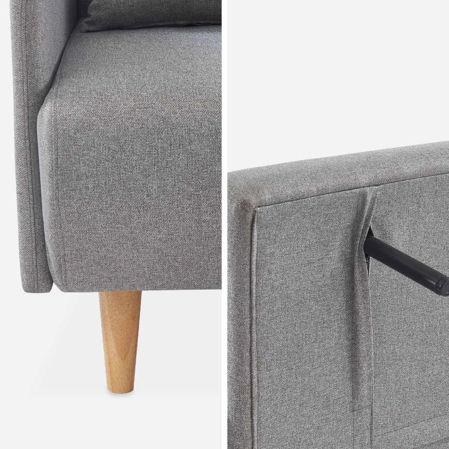 Tweezits slaapbank met houten poten