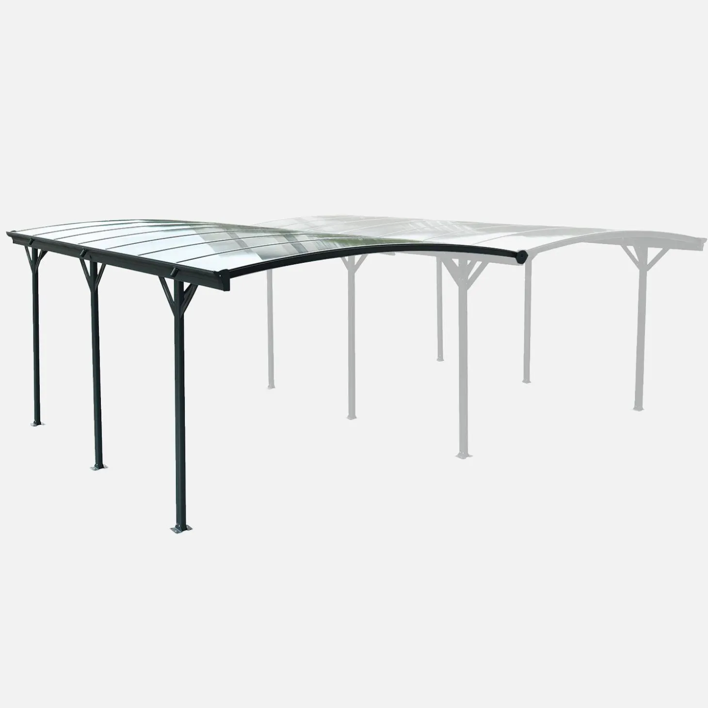 Uitbreiding Le Mans carport 15m² van aluminium en polycarbonaat