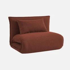 Uitklapbare fauteuil boucléstof 1 plaats