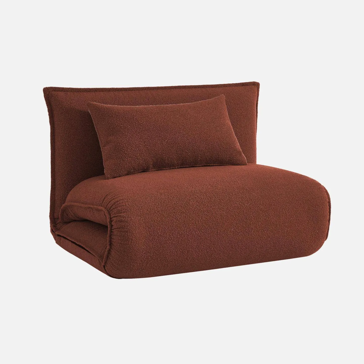 Uitklapbare fauteuil boucléstof 1 plaats