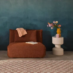Uitklapbare fauteuil boucléstof 1 plaats