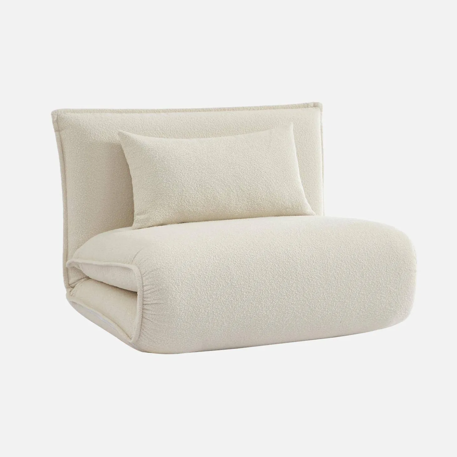 Uitklapbare fauteuil boucléstof 1 plaats