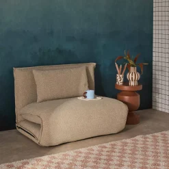 Uitklapbare fauteuil boucléstof 1 plaats