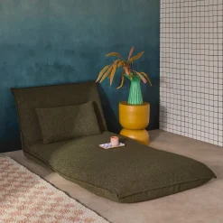 Uitklapbare fauteuil boucléstof 1 plaats