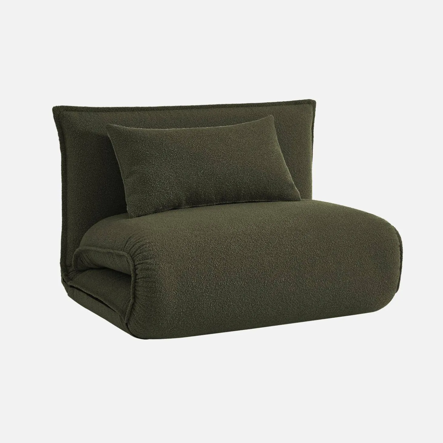 Uitklapbare fauteuil boucléstof 1 plaats