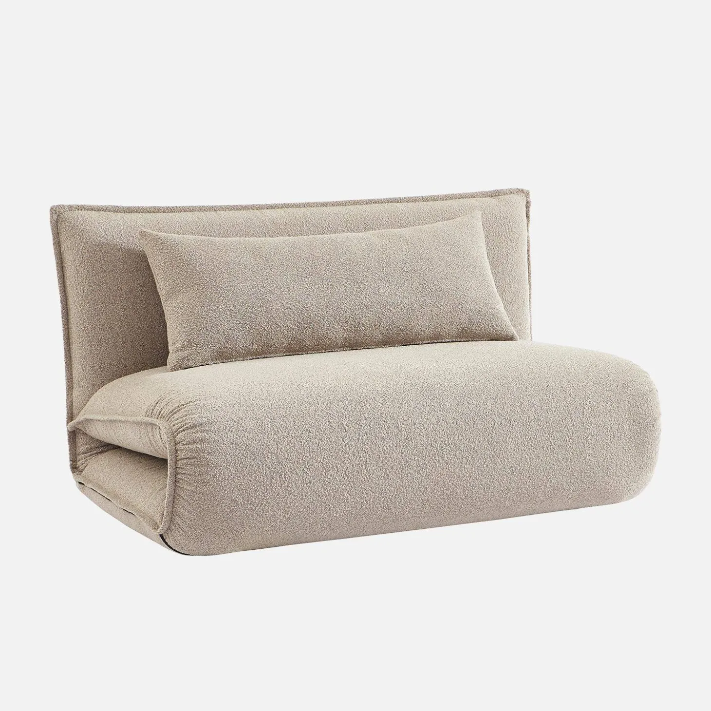 Uitklapbare fauteuil boucléstof 2 plaatsen