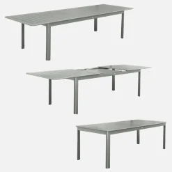 Uitschuifbare aluminium tuintafel, 10 plaatsen