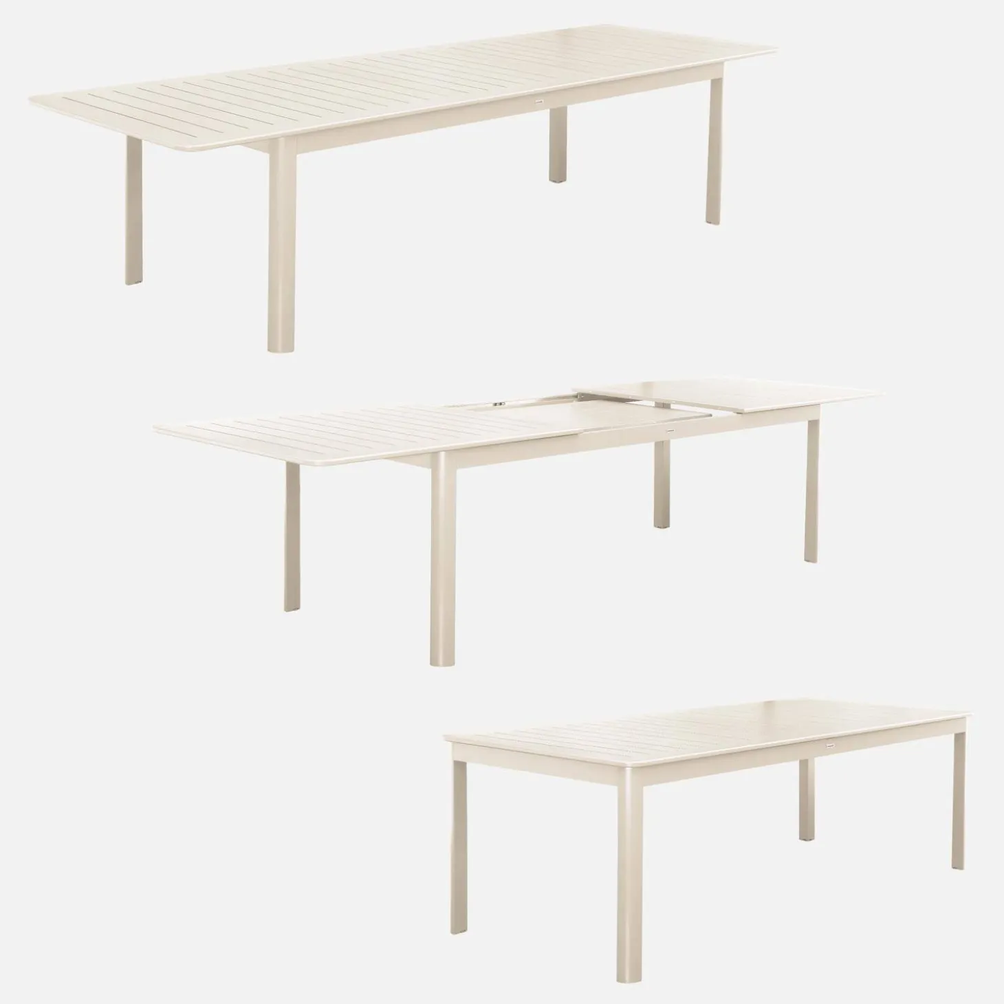 Uitschuifbare aluminium tuintafel, 10 plaatsen