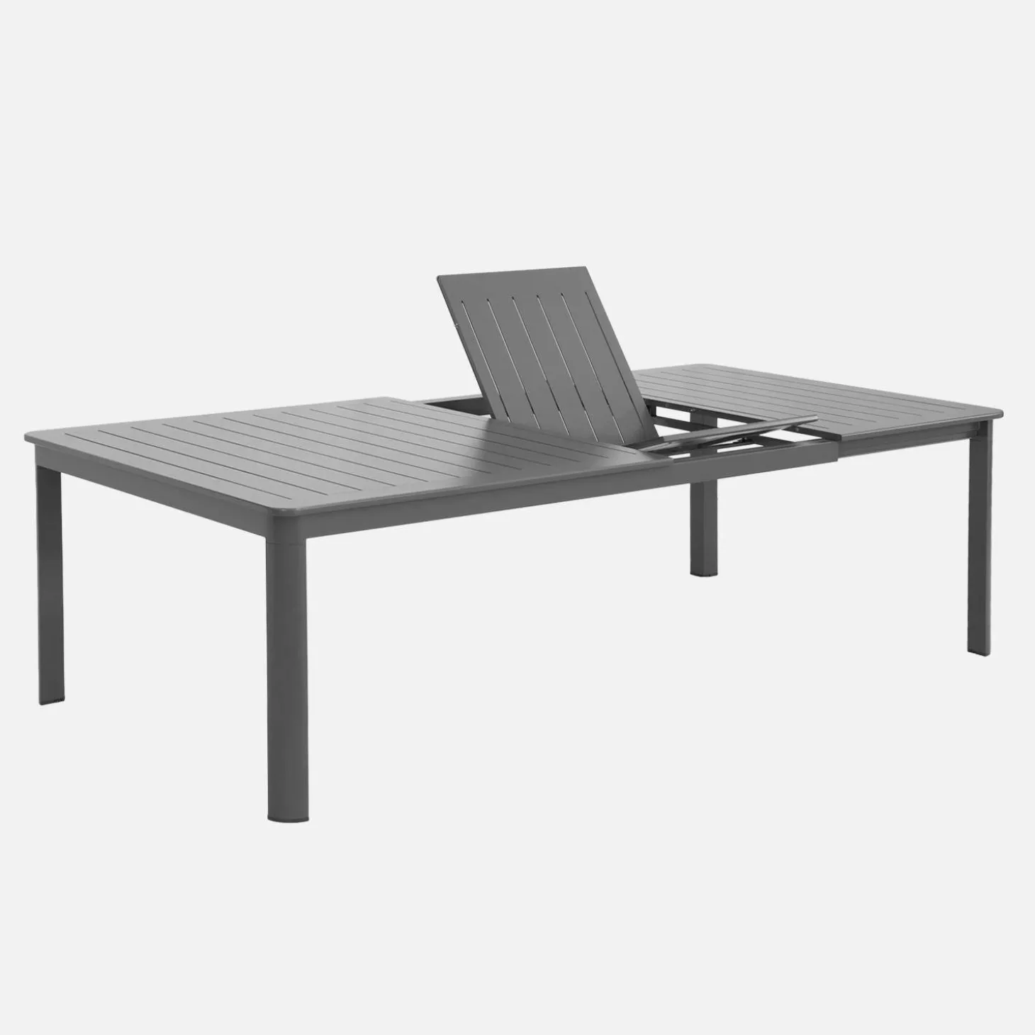Uitschuifbare aluminium tuintafel met 12 stoelen