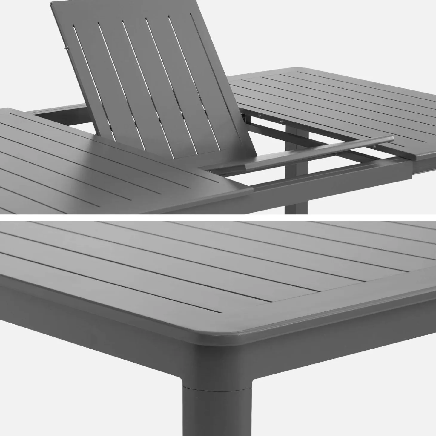 Uitschuifbare aluminium tuintafel met 12 stoelen