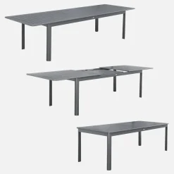 Uitschuifbare aluminium tuintafel, 10 plaatsen