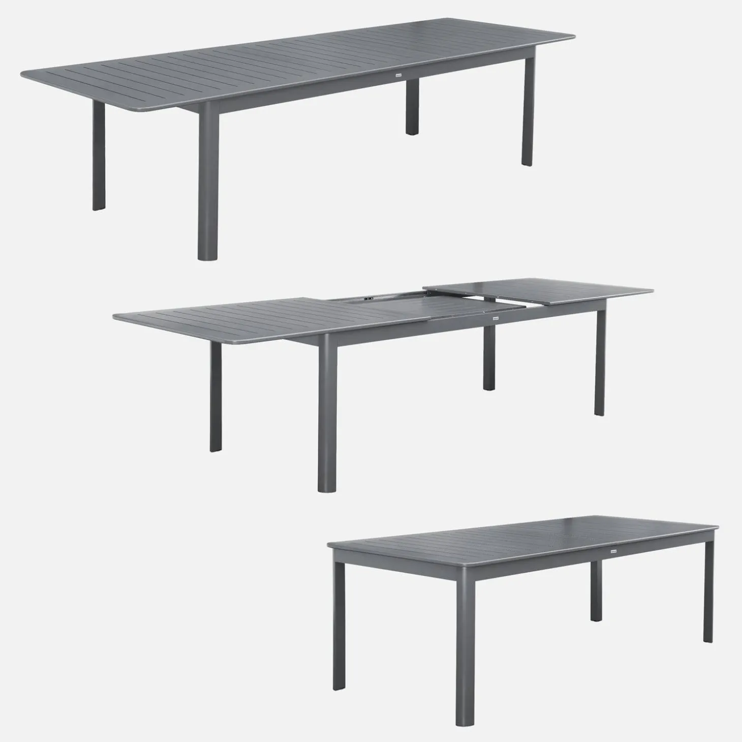 Uitschuifbare aluminium tuintafel, 10 plaatsen