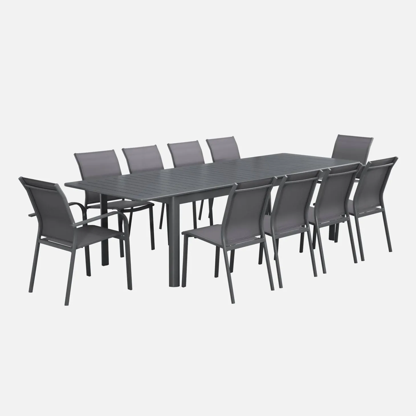 Uitschuifbare aluminium tuintafel, 10 plaatsen
