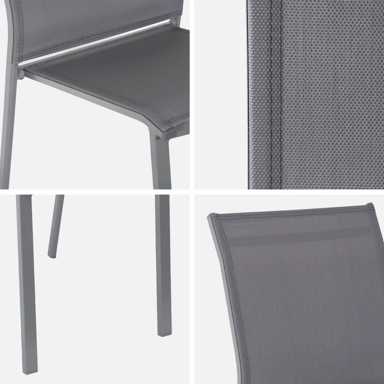 Uitschuifbare aluminium tuintafel en 8 stoelen