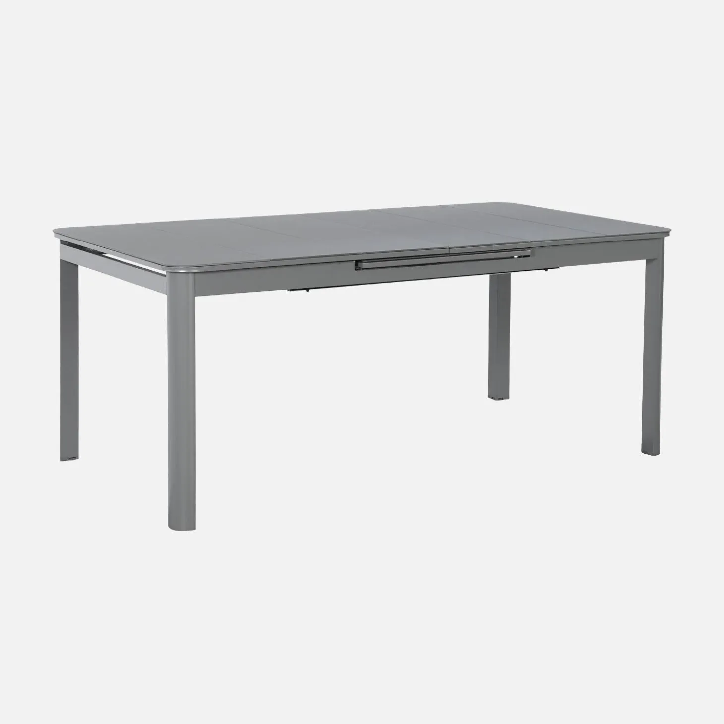 Uitschuifbare aluminium tuintafel en 8 stoelen