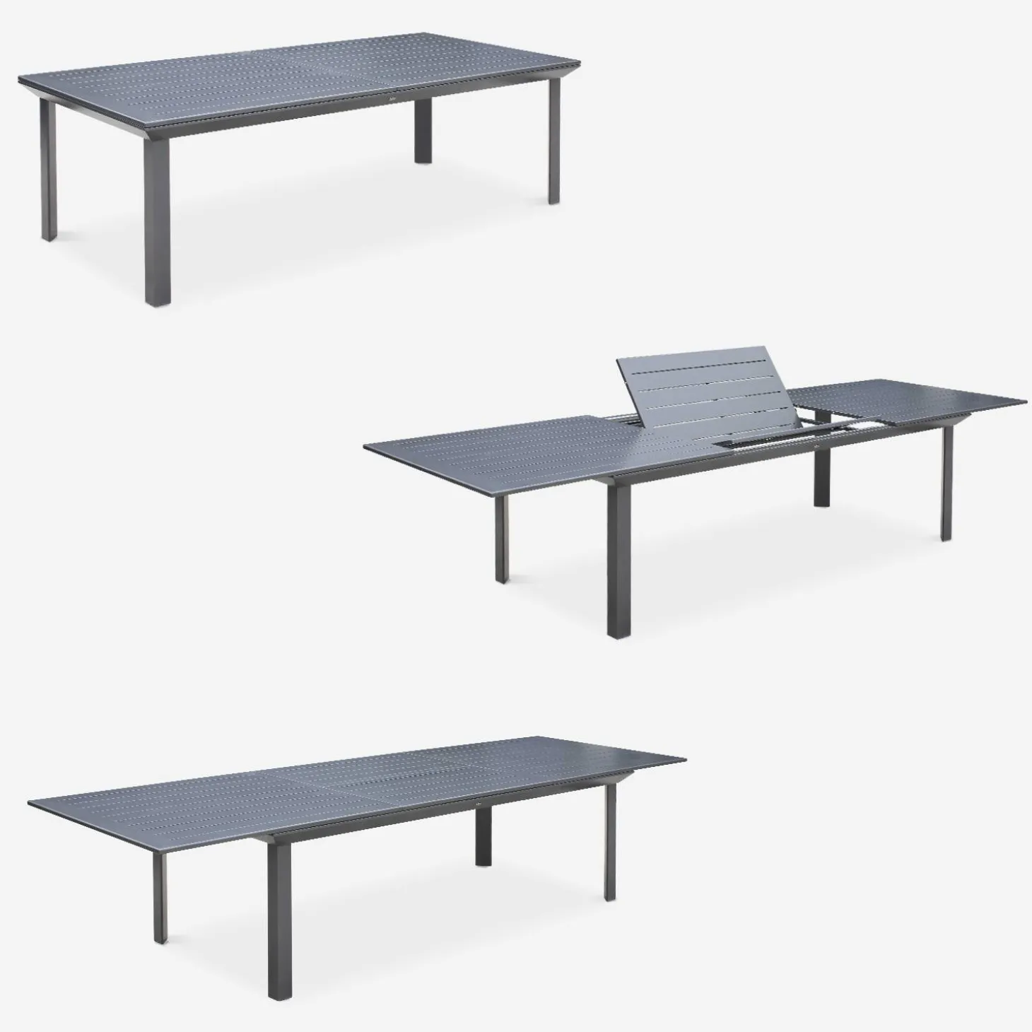 Uitschuifbare aluminium tuinset 10 plaatsen