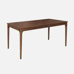 Uitschuifbare eettafel rechthoekig rubberhout en essenfineer 6-8 plaatsen