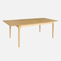 Uitschuifbare eettafel rechthoekig rubberhout en essenfineer 6-8 plaatsen