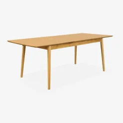 Uitschuifbare eettafel van eikenfineer, 6 tot 8 zitplaatsen, 160-210cm