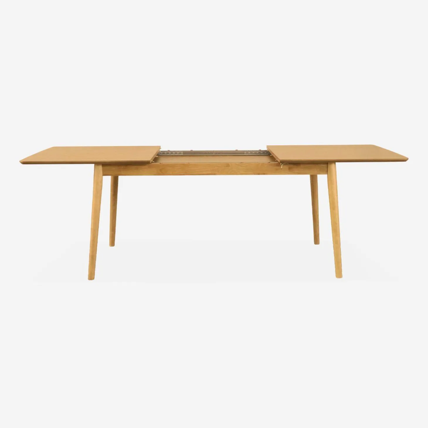 Uitschuifbare eettafel van eikenfineer, 6 tot 8 zitplaatsen, 160-210cm