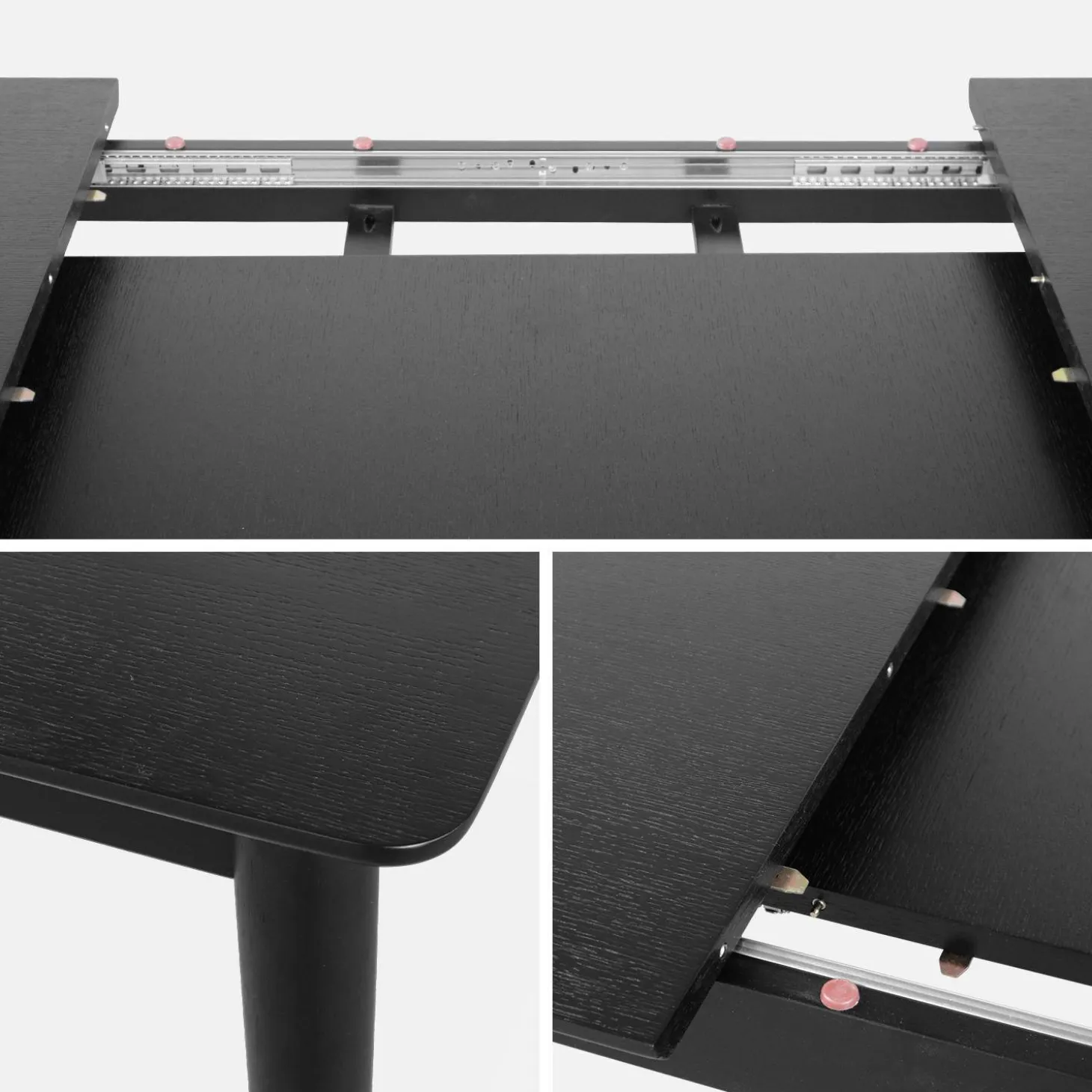Uitschuifbare eettafel van eikenfineer, 6 tot 8 zitplaatsen, 160-210cm
