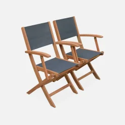 Uitschuifbare houten tuintafel, 6 stoelen