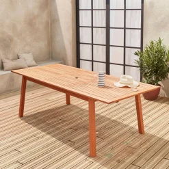 Uitschuifbare houten tuintafel 180-240cm