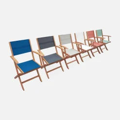 Uitschuifbare houten tuintafel, 6 stoelen