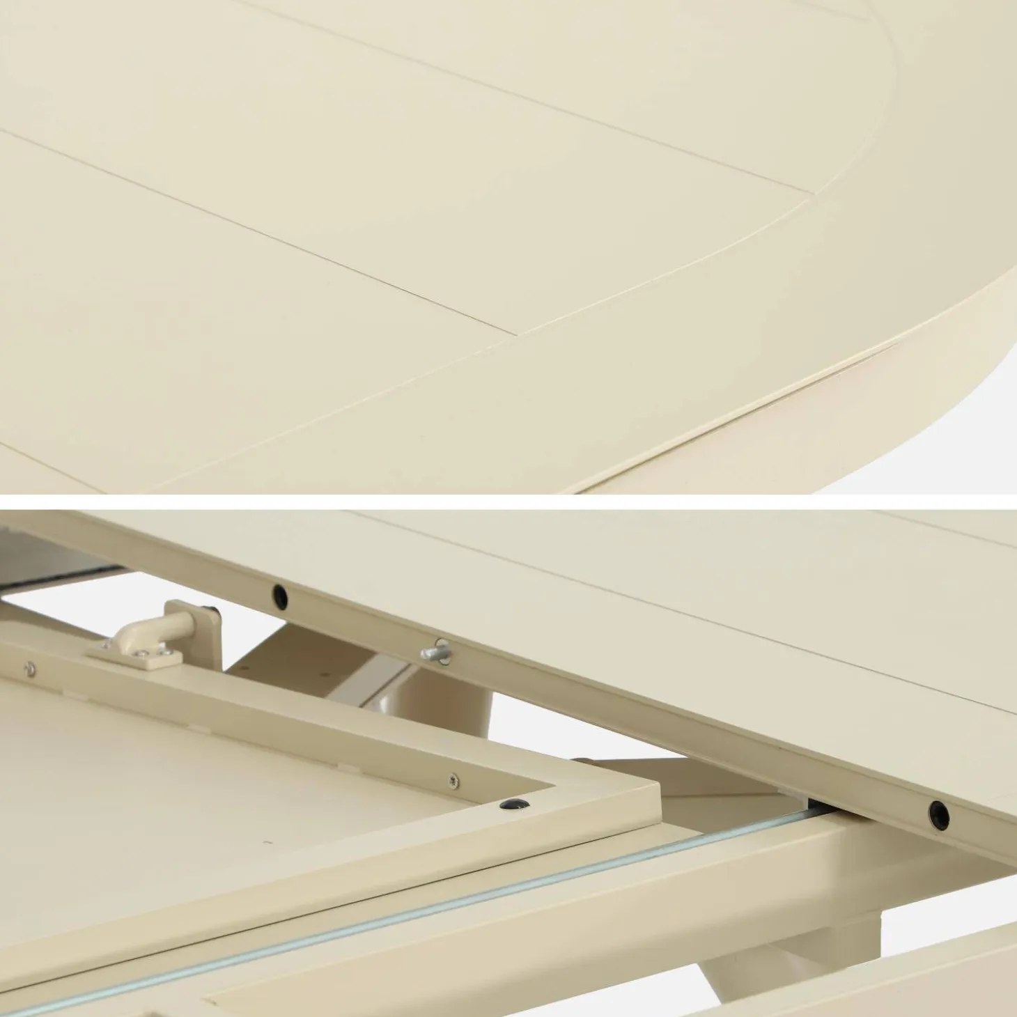 Uitschuifbare ovale tuintafel van aluminium en 8 stoelen
