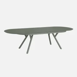 Uitschuifbare ovale tuintafel van aluminium en 6 stoelen