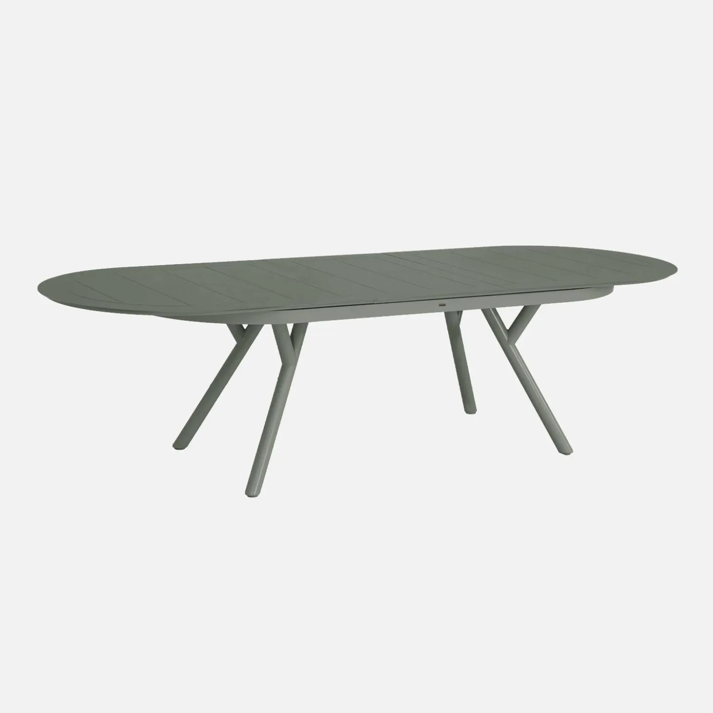 Uitschuifbare ovale tuintafel van aluminium en 6 stoelen