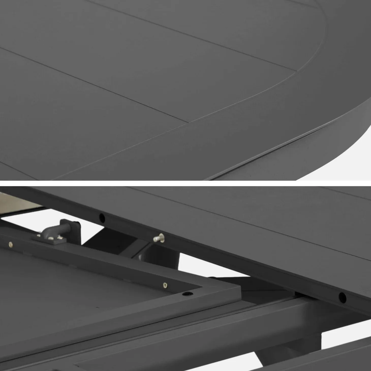 Uitschuifbare ovale tuintafel van aluminium en 10 stoelen
