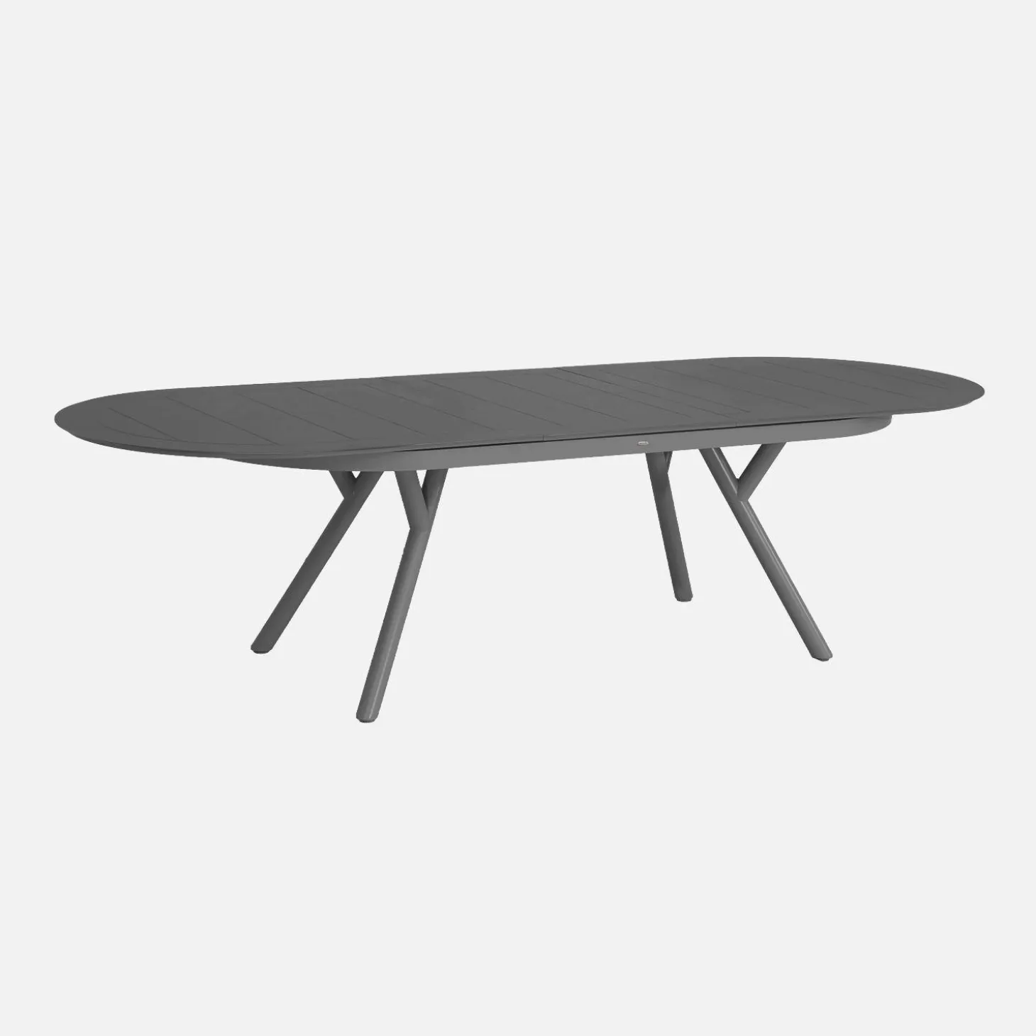 Uitschuifbare ovale tuintafel van aluminium en 6 stoelen