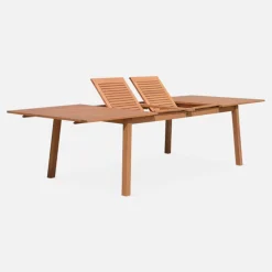 Uitschuifbare tuintafel eucalyptus hout