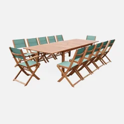 Uitschuifbare tuintafel eucalyptus hout