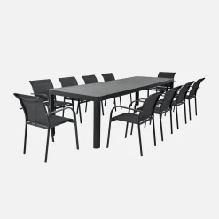 Uitschuifbare tuintafel 6-10 plaatsen aluminium