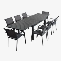 Uitschuifbare tuintafel 8 plaatsen aluminium