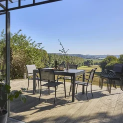 Uitschuifbare tuintafel 8 plaatsen aluminium