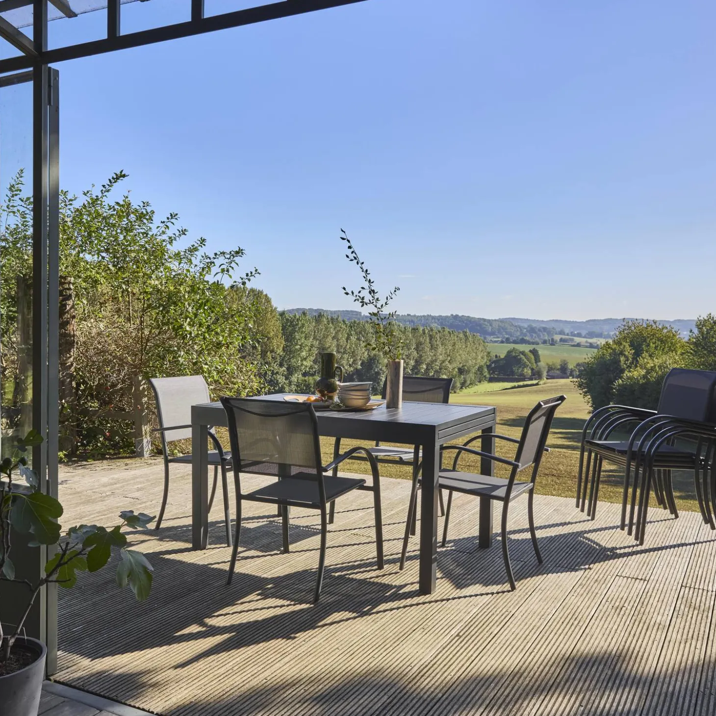 Uitschuifbare tuintafel 8 plaatsen aluminium