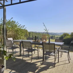Uitschuifbare tuintafel 8 plaatsen aluminium