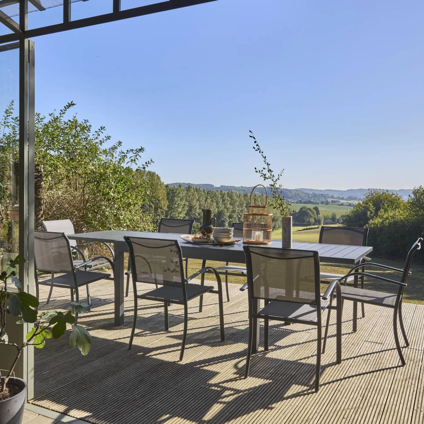 Uitschuifbare tuintafel 8 plaatsen aluminium